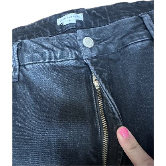 Good American Size 16 Black Distressed Bootcut Jeans w/ Hem Slit - Picture 3 of 8